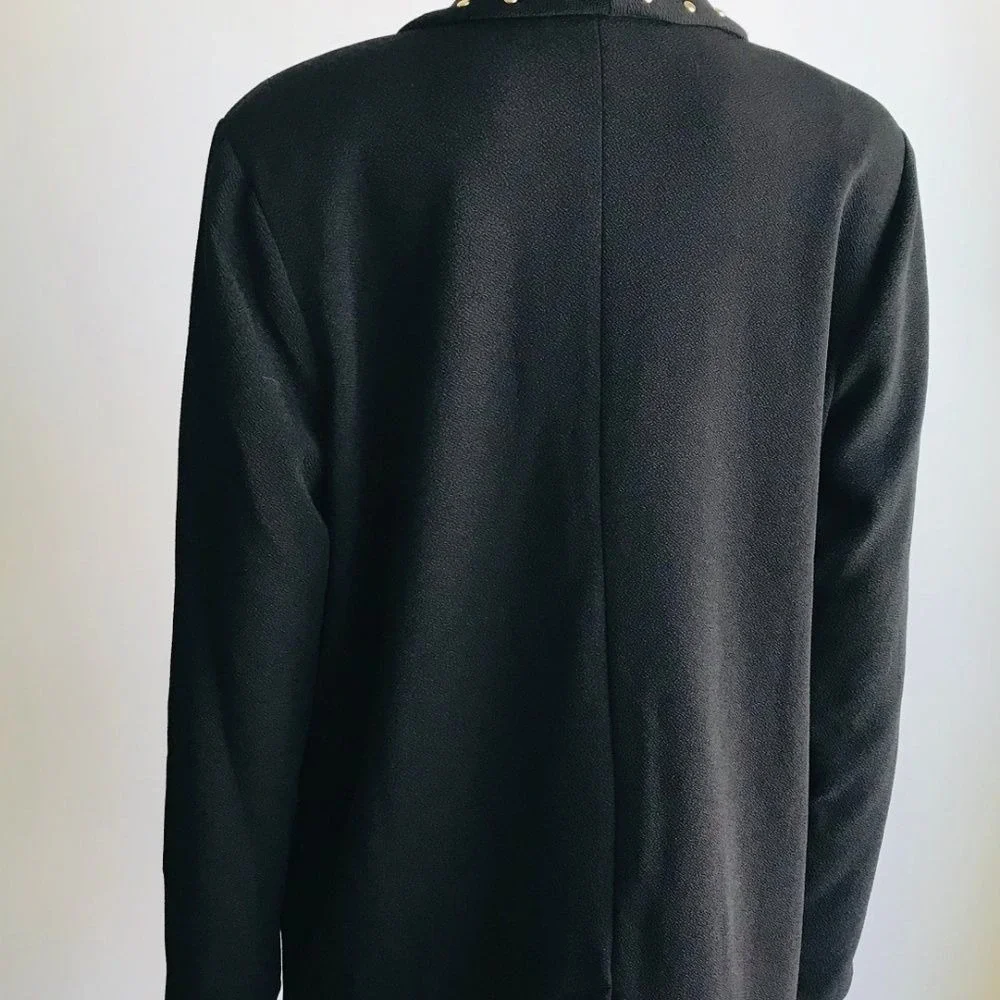 Michael Kors Studded Black‎ Blazer Jacket  Career Office Minimalist Small NWT - Picture 4 of 8